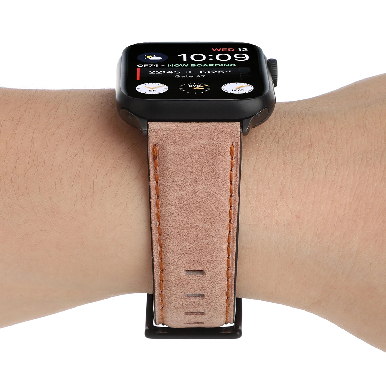 

Genuine Leather Watchband for 38mm 40mm 42mm 44mm Apple Watch Band Women's Series 6 SE 5 4 3 iwatch Wrist Strap Wristwatch Belt.