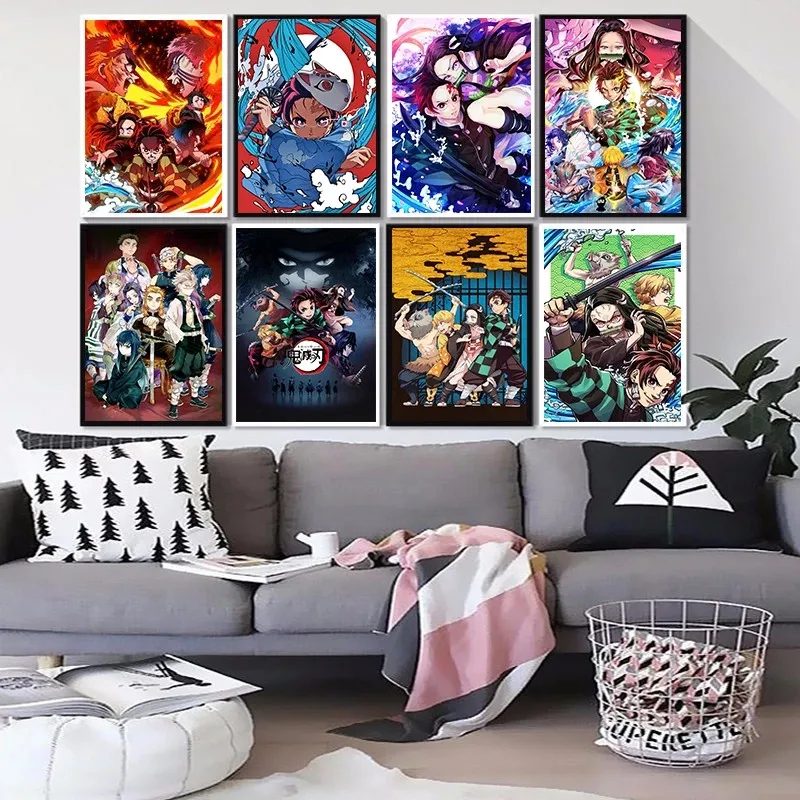 

Japanese Anime Demon Slayer Poster Picture Art Deco HD Quality Canvas Painting Bedroom Living Room Home Wall Decoration