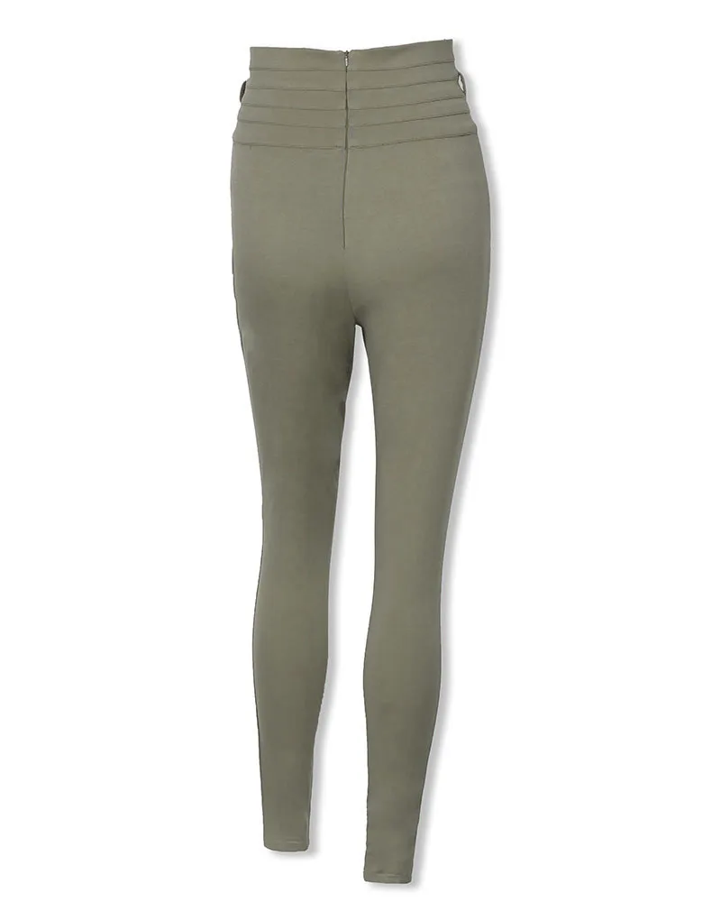 

Solid High Waist Slinky Pants