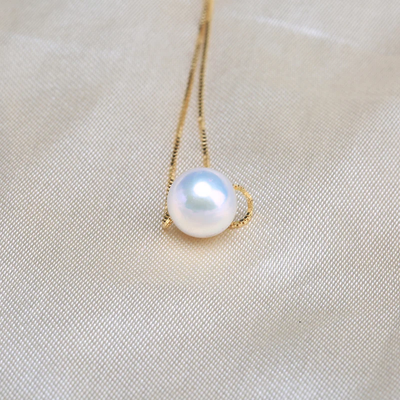 Женская серебряная цепочка натуральная жемчужная круглая эдисона регулируемая