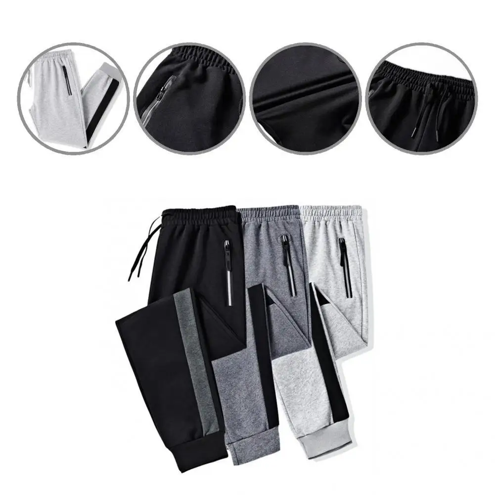 

Spring Sweatpants All Match Soft Mid Waist Zipper Men Pants Men Pants for Home