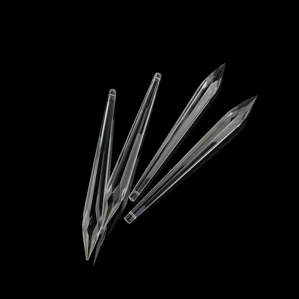 200MM Clear Crystal Icicle U Drop Chandelier Prism Pendant Parts Glass Lighting Pendant For Sale