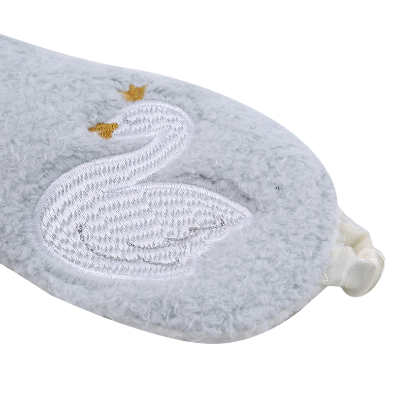 Серая маска для глаз серии Swan 1 шт. ухода за глазами плюшевая сна чехол теней