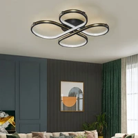 minimalist modern black gold led chandelier for bedroom living dining room kitchen home indoor ceiling decorative light fixture