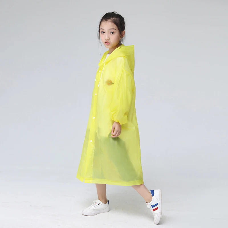 Плащ для мужчин женщины и ребенка Водонепроницаемый куртка PE с капюшоном плащ