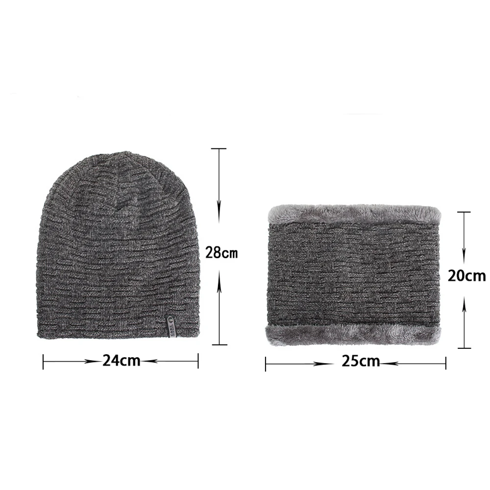 

Autumn Winter New Men Women Wool Kintted Plush Hats Collar Sets Outdoors Riding Warmer Caps Neck Bib Hat Suits