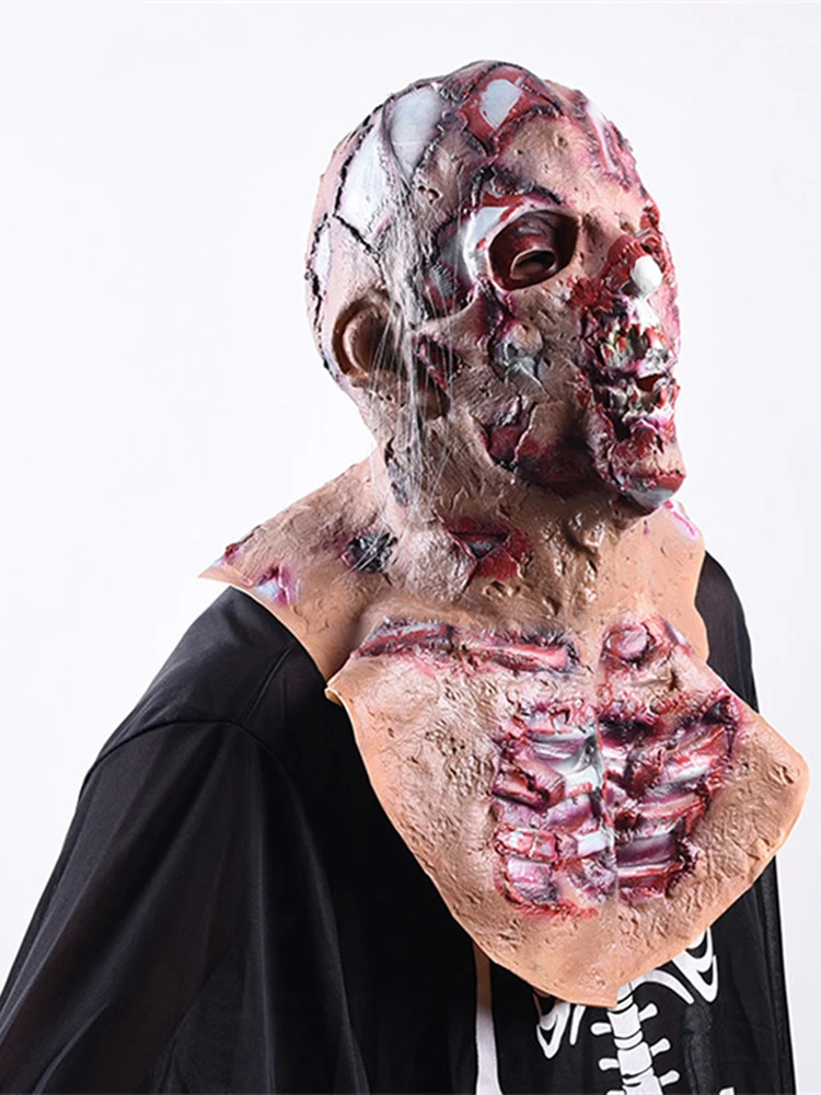 

Trick or Treat Halloween Decoration Rotten Head Mask Headgear Tricky Props Simulation Zombie Mask Cosplay Props Navidad Party