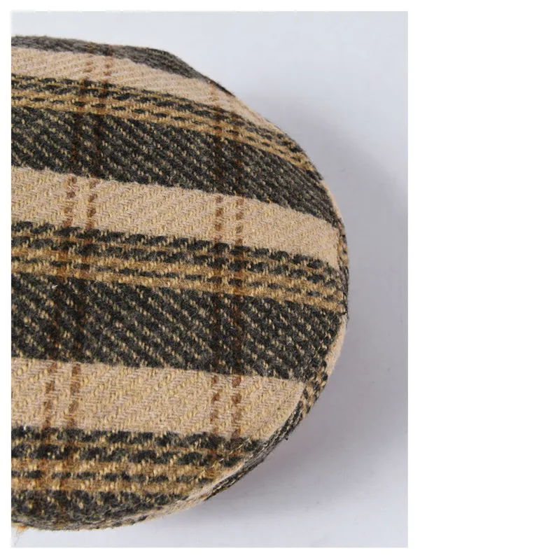 

England Vintage Newsboy Cap Autumn Winter Hats Beret For Women Stripe Plaid Beret Hat Girls Flat Hat Female