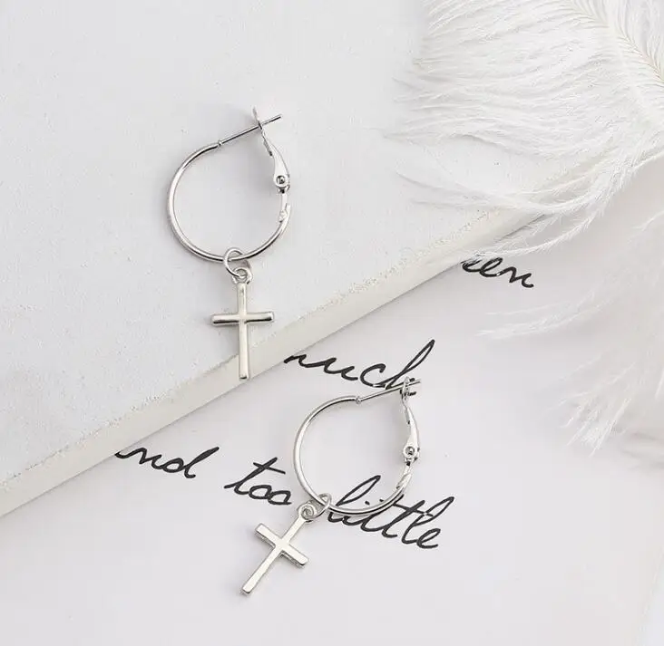 Женские серьги в стиле harajuku серьги-гвоздики с крестом e-boy 2020 | Украшения и