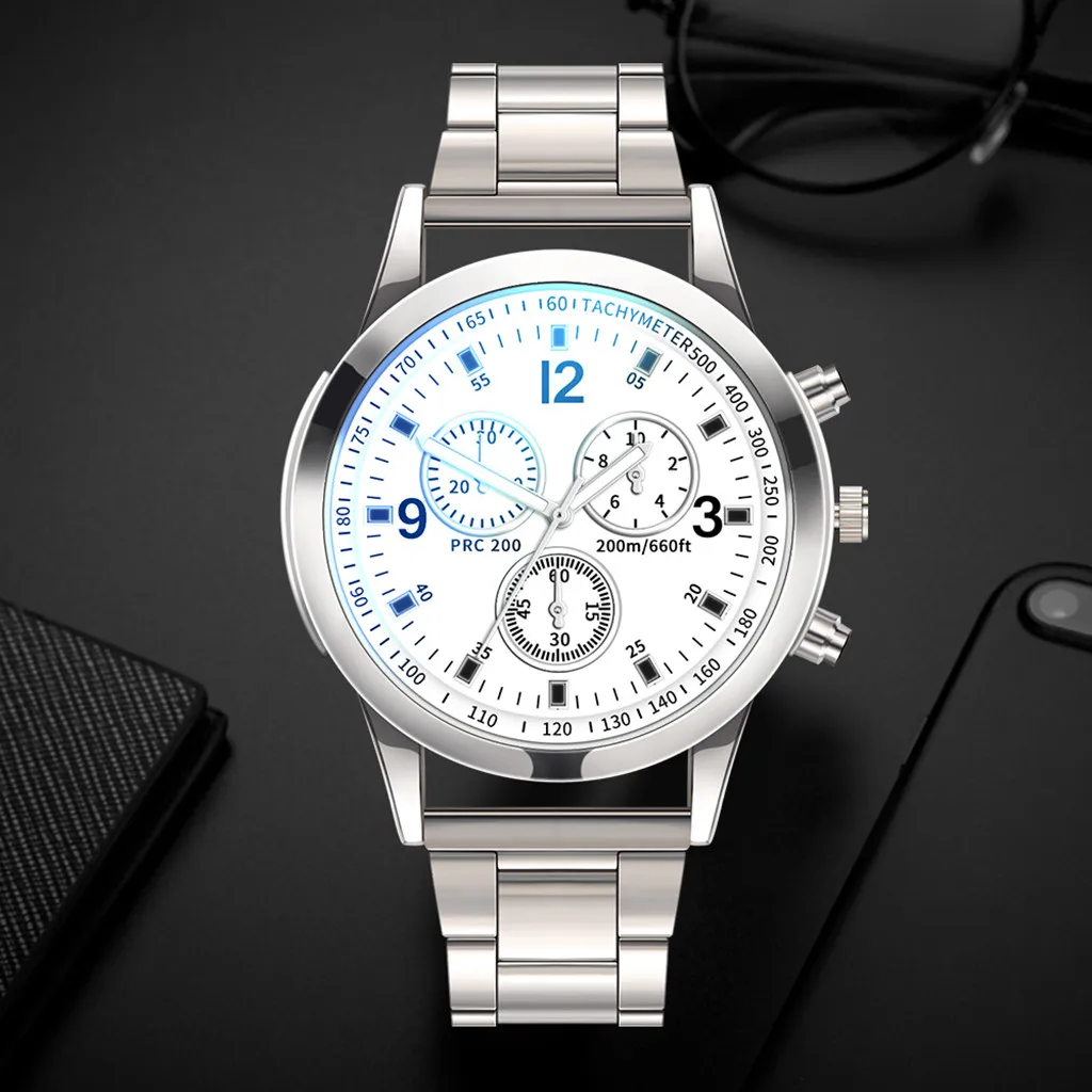 

Luxury Men's Quartz Watch Three Scale Subdial Watch for Men 2021 Fashion Casual Stainless Steel Wristwatch Relogio Masculino