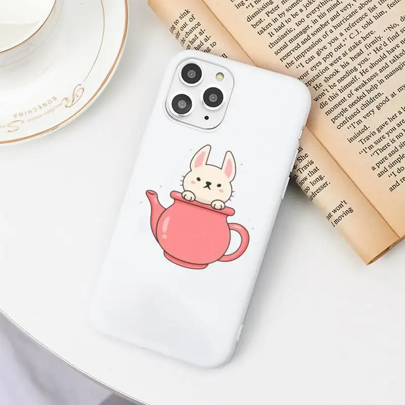 

Cartoon cuteanimal Elephant Bird Rabbit Phone Case White Candy Color for iPhone 11 12 mini pro XS MAX 8 7 6 6S Plus X SE 2020 XR