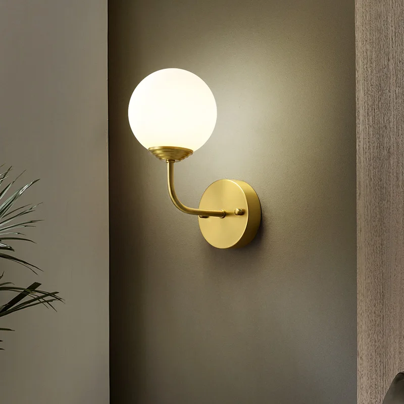 

Nordic LED Wall Lights for Living Room Bedroom Corridor Glass Ball Lampshade Home Lighting Wall Lamp Simple Wall Decor Sconce