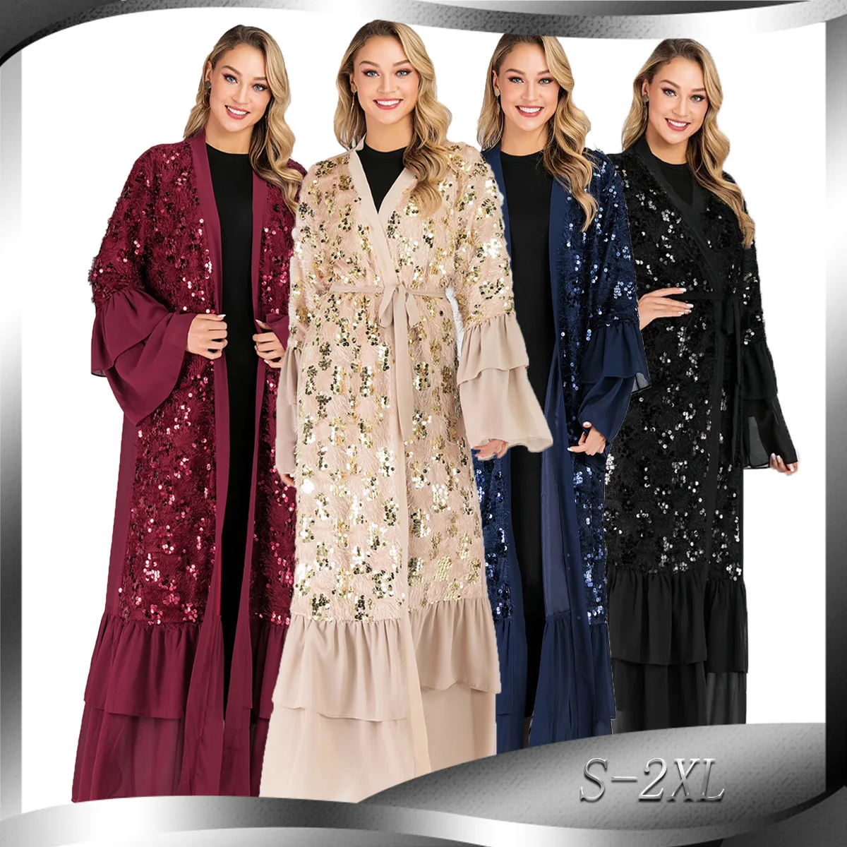 Мусульманская женская одежда, Великолепные женские платья ручной работы с бусинами и блестками, женская одежда, мусульманское платье Cm115