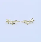 Простой 2017 Рождественский подарок Новое поступление Высокая полировка антиаллергенные 925 пробы серебряные матальные золотые серебряные цветные альпинистские звезды серьги