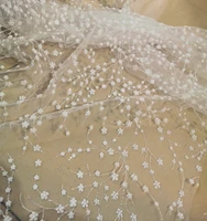 allover small flowers glitters lace fabric off white wedding dress veils lace material 1m 2021 latest design
