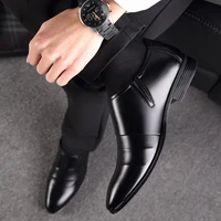 black brown dress italian leather shoes men formal loafer shoe top quality business leather oxford masculino official men shoes