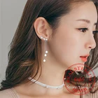 925 стерлингового серебра с жемчугом, Длинные свисающие серьги для женщин, ювелирное изделие для свадьбы ювелирные изделия стерлингового серебра-Бижутерия Серьги Brincos, можно носить