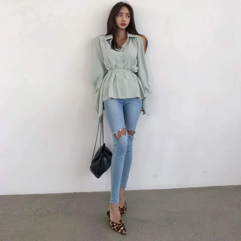 Floylyn весенне-летний светильник женские джинсы с потертыми дырками джинсовые