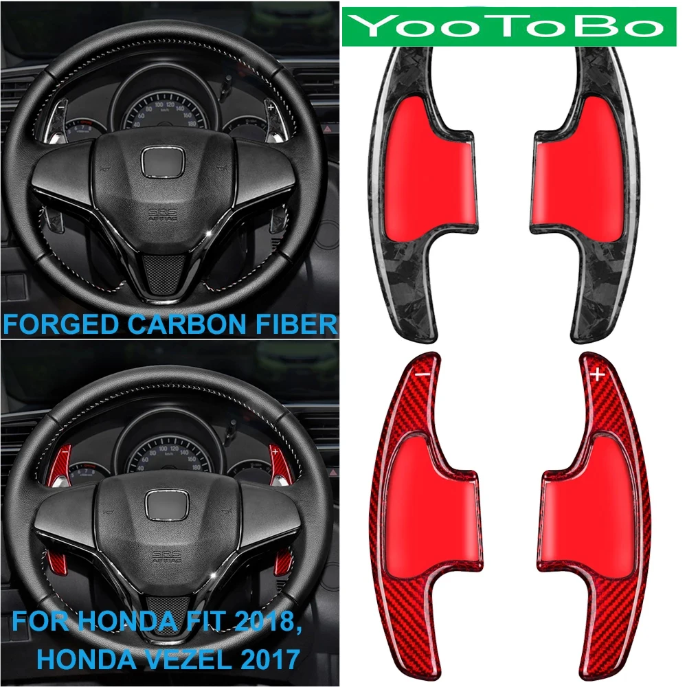 

Car Styling Real Forged Carbon Fiber Central Steering Wheel Paddle Shifter Extension Auxiliary For HONDA Fit 2018 Vezel 2017