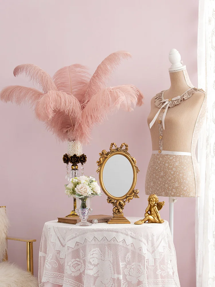 Европейский Винтажный дворец Угловое резное украшение стола зеркало для макияжа