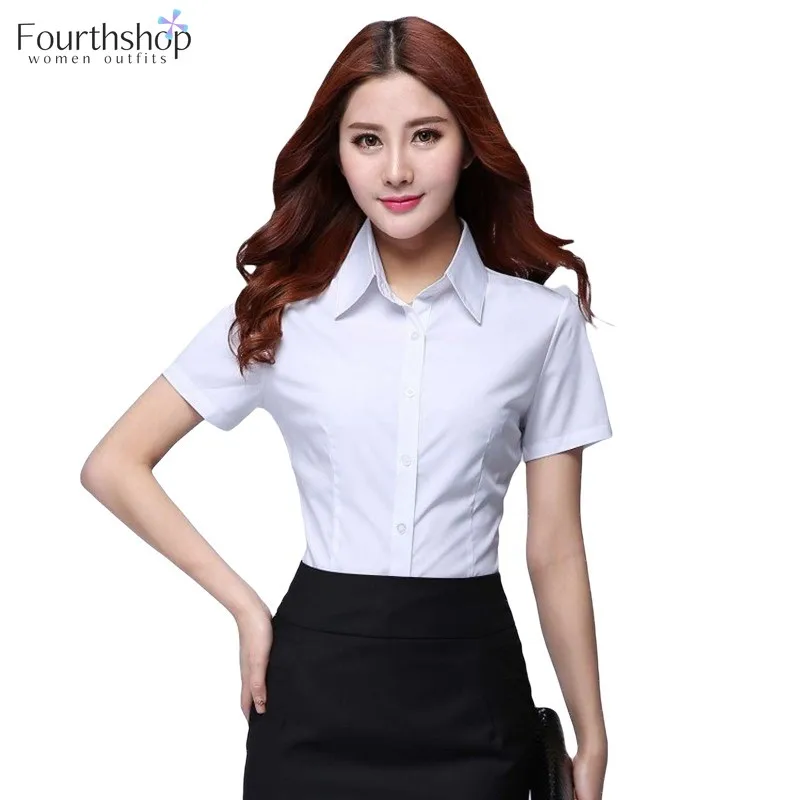 блузка женская рубашка Женские топы и блузки с коротким рукавом однотонные белые