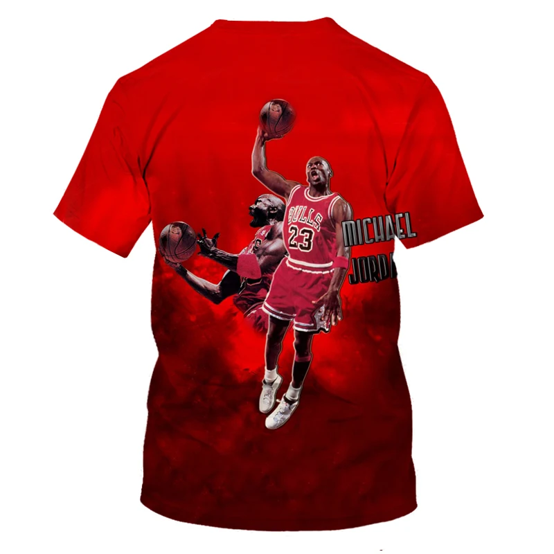 

2021 spring and summer T-shirt male basketball star Jordan-23 3D printing fashion men's and women's T-shirt soft texture casual