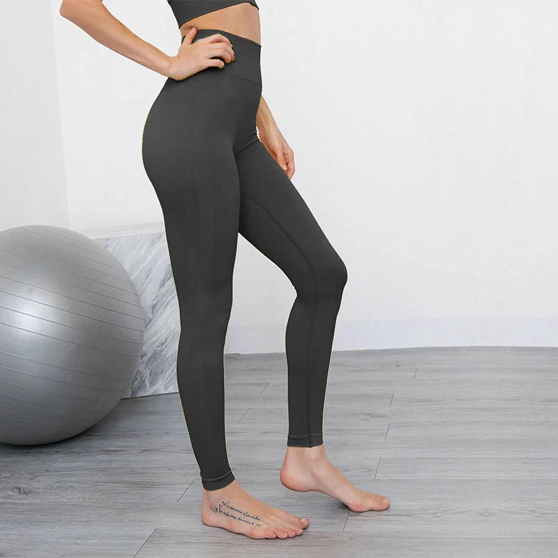 

Exquisite Women Cropped Leggings Naked Feel High Waist Outdoor Wear Sport Tights Exercise Training Pants Pantalon Deporte Mujer