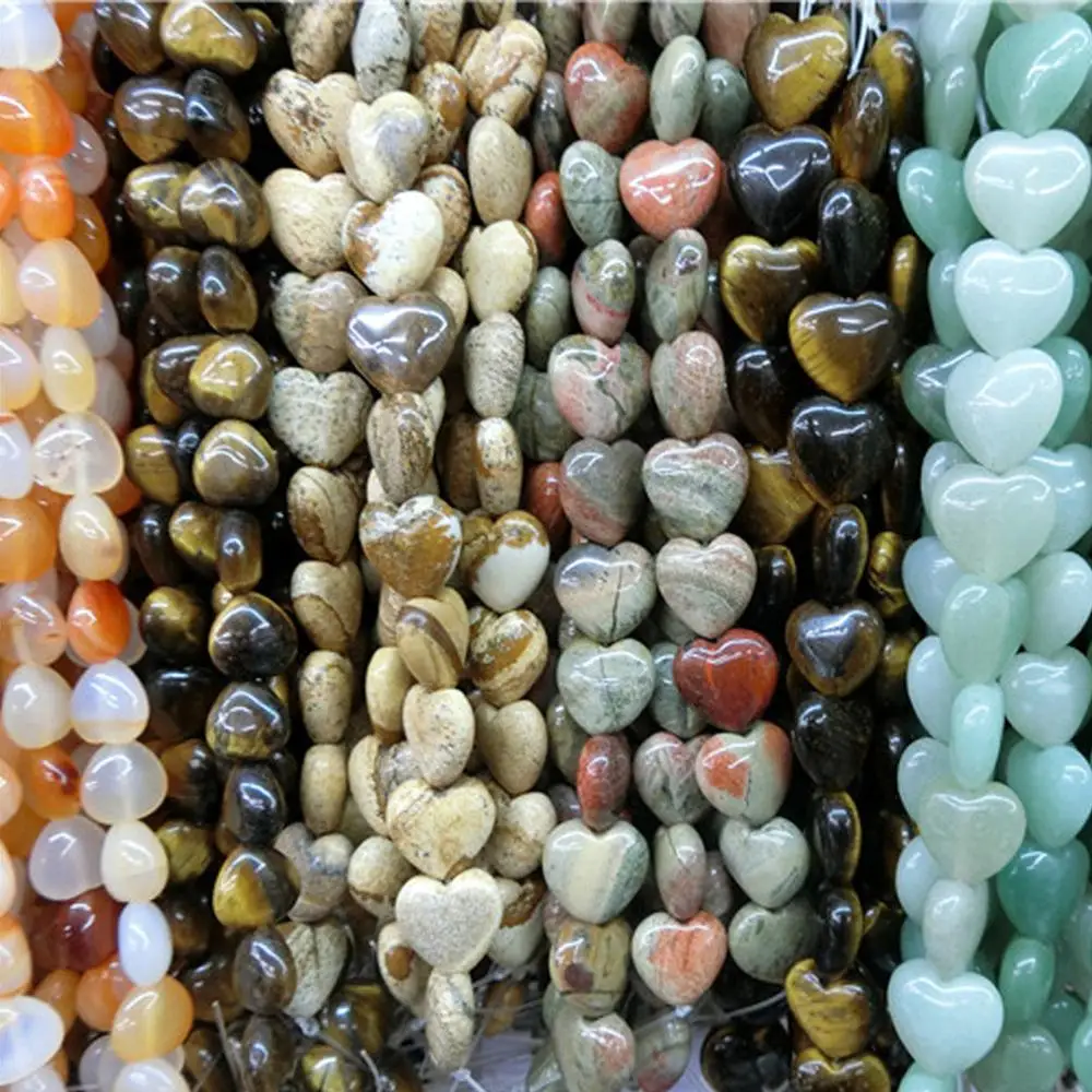

32pcs/lot 20*20mm Natural Stone Beads Cheery Quartz Heart Loose Beads Charms Pendants for Jewelry Making DIY Bracelet Earring