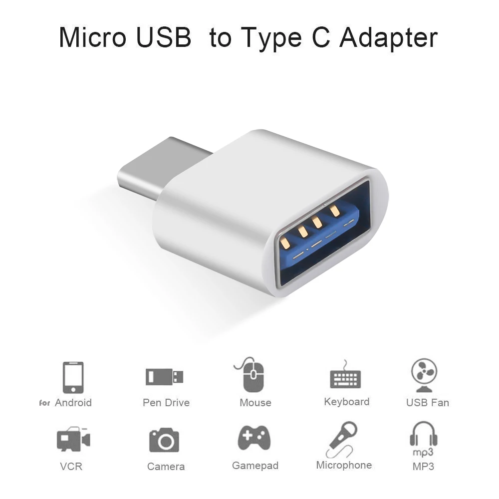 Kebidu Переходник USB Мама в папа Type C зарядное устройство OTG адаптер 2 1 для телефонов