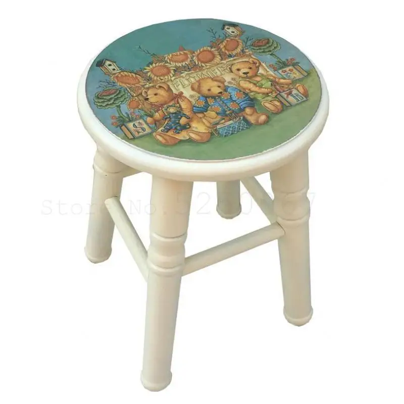 Новинка Европейский стиль Низкий стул из цельного дерева Мебель для ног Обувь