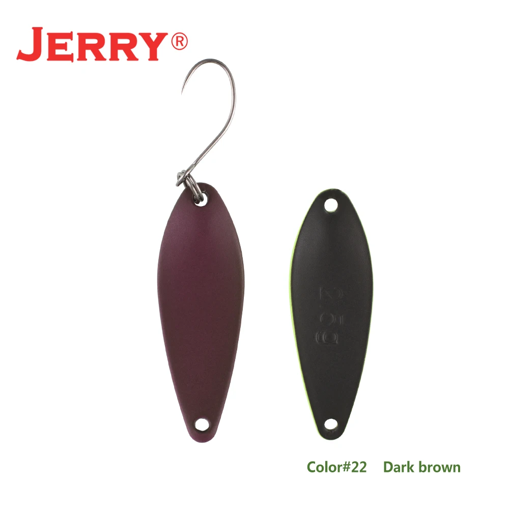 Jerry 1 шт., латунные рыболовные ложки pesca, яркие цвета, высокое качество, безделушки, форель, ложка, рыболовные приманки - Цвет: Dark brown