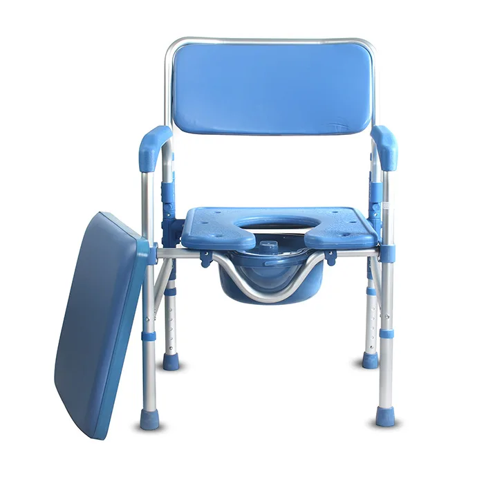 

Aluminum alloy middle-aged and elderly folding toilet chair anti-slip waterproof bath chair disabled mobile toilet