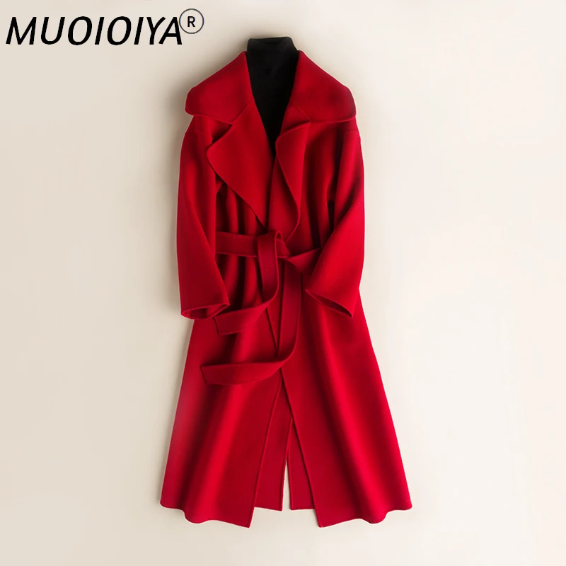 

Зимняя женская куртка, женская одежда, 2022 шерстяное пальто + пояс, винтажное элегантное дамское пальто в Корейском стиле, длинное женское па...