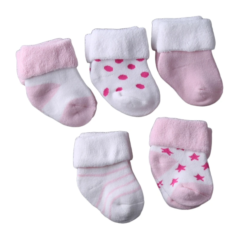 

5 Pairs Warm Baby Socks Thicken Cotton Terry Newborn Toddler Stockings Foot Sox