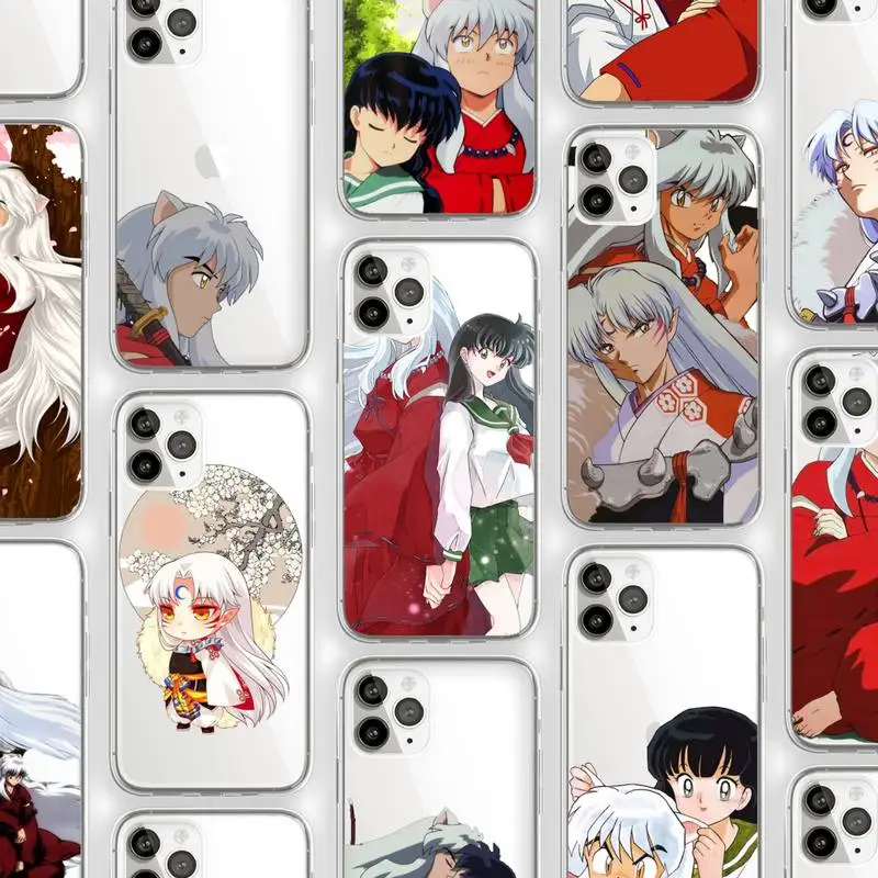 

Anime Inuyasha Sesshoumaru Higurashi Kagome Phone Case Transparent for iPhone Samsung 11 12 6 7 8 9 30 Pro X Max XR Plus lite