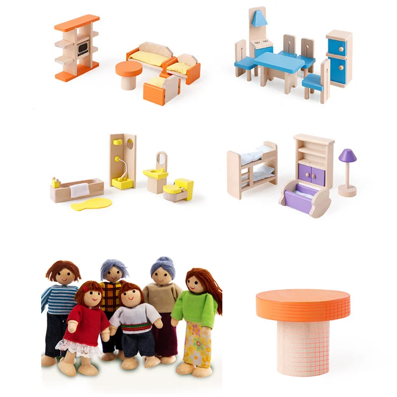 

Миниатюрный Кукольный дом «сделай сам», семейная мебель, деревянный 3D кукольный домик для ролевых игр, игрушки Монтессори для детей, подарк...