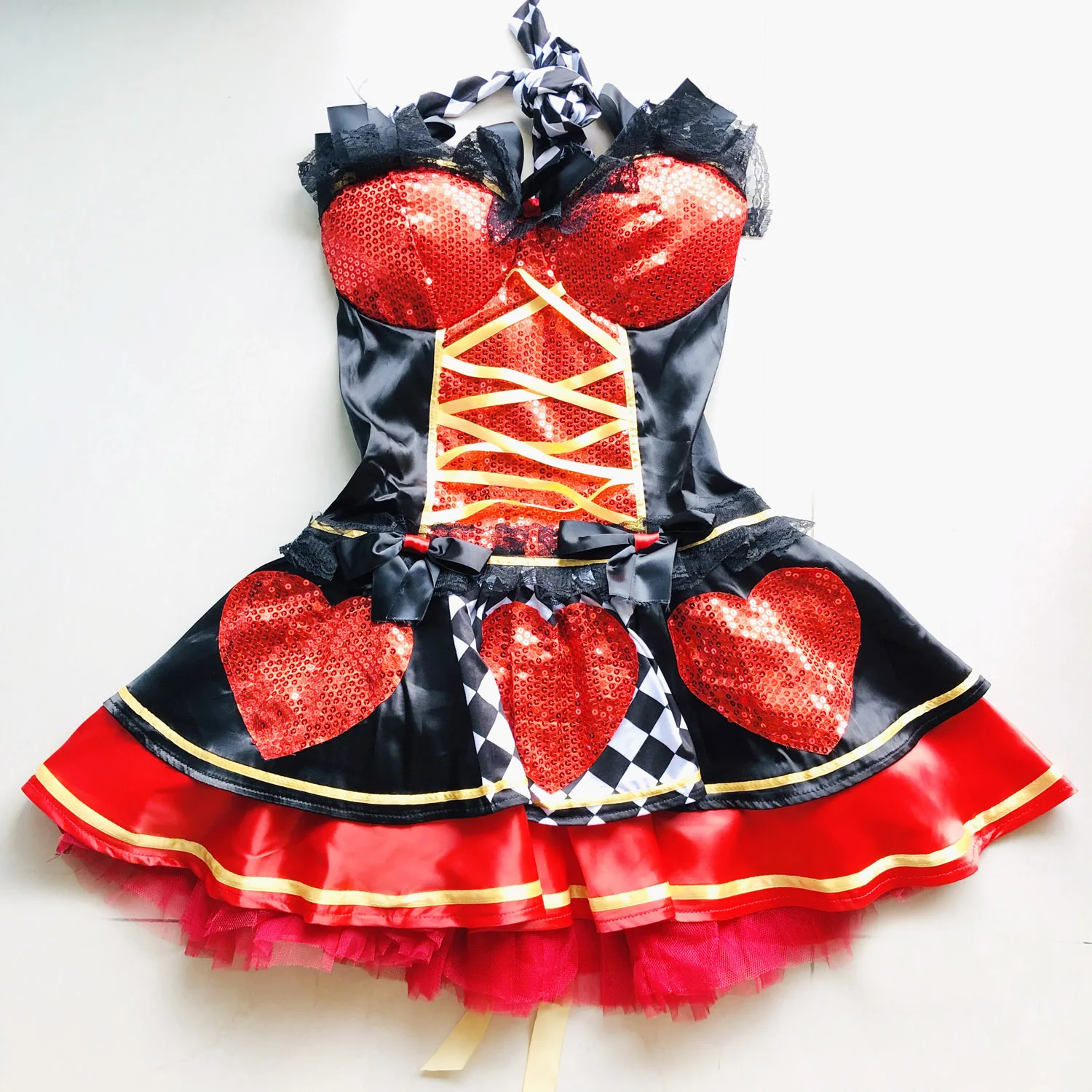 Костюмы из фильма и ТВ UTMEON красный костюм королевы платье сексуальный на