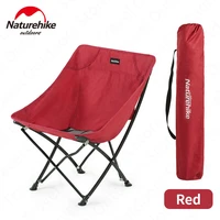 naturehike kr portable folding yl04 chair 2 2kg ultralight outdoor fishing chair aluminium alloy x bracket backrest moon stool
