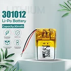 Литий-полимерный аккумулятор lipo 3,7 в 30 мАч 301012 для GPS MP3 MP4 PAD DVD сделай сам, bluetooth-наушники, динамик, телефон