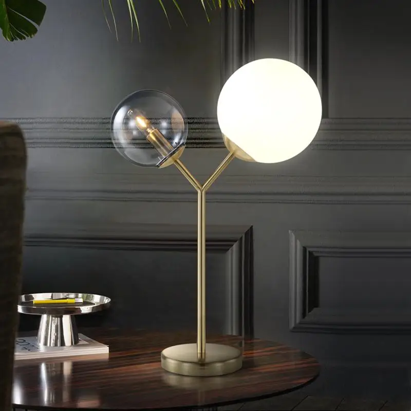 Nordic Creative Romantic Round Glass ball Simple Mordern Living Room Decorated Table lamp Study Bedroom Beside lights | Освещение