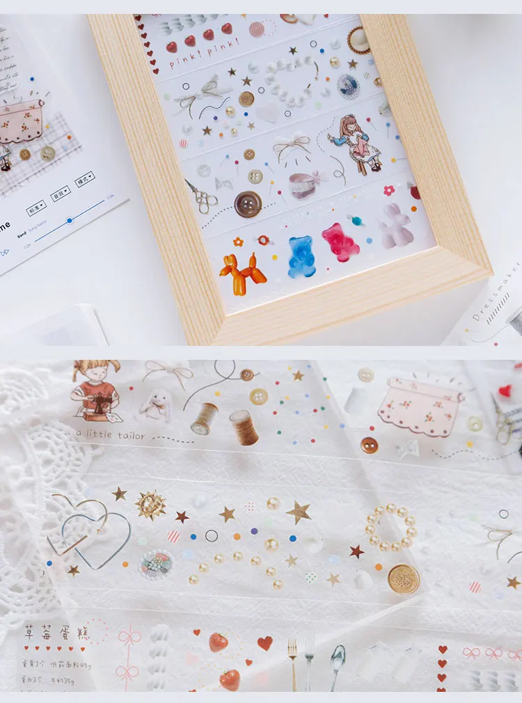 Прекрасная лента для девочек Bullet Journal PET васи клейкая лента DIY Скрапбукинг наклейка этикетка маскирующая лента японские канцелярские принадлежности