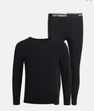 Xiaomi basis Comfortable underwear set Cotton smith Silky soft Bottoming clothes Warm autumn clothes long pants - Цвет: man black M