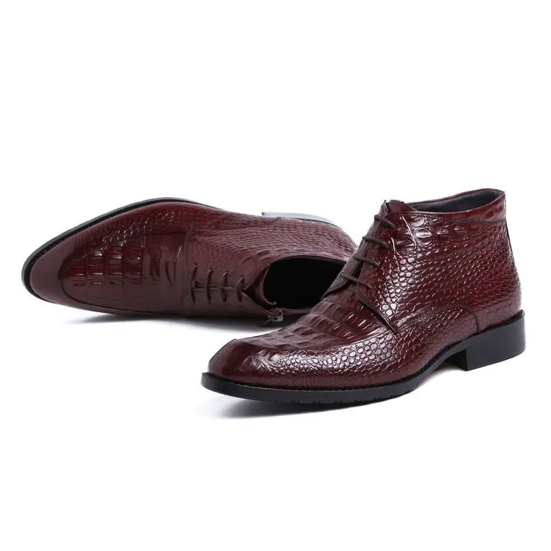 Деловые туфли для мужчин Италия новый дизайн высокие официальные на шнуровке