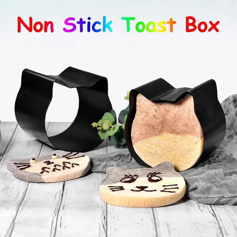 

Toast Cake Mold Non Stick Cute Cat Head Toast Box Mold Bread Loaf Pan Baking Supplies for Home Kitchen Toast Baking