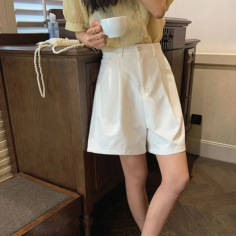 

Summer Women'Short Casual Loose High Waist Shorts With Pockets OL Women'Trousers VONDA 2021 Female Bottoms