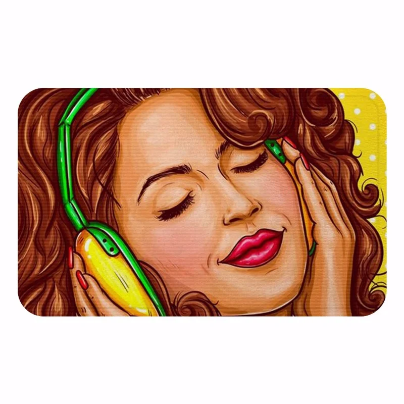 

Cartoon Girl Pattern Rug Children's Play Mat Bedroom Decoration Carpet Balcony Entrance Door Mat Corridor Non-slip Bath Mat