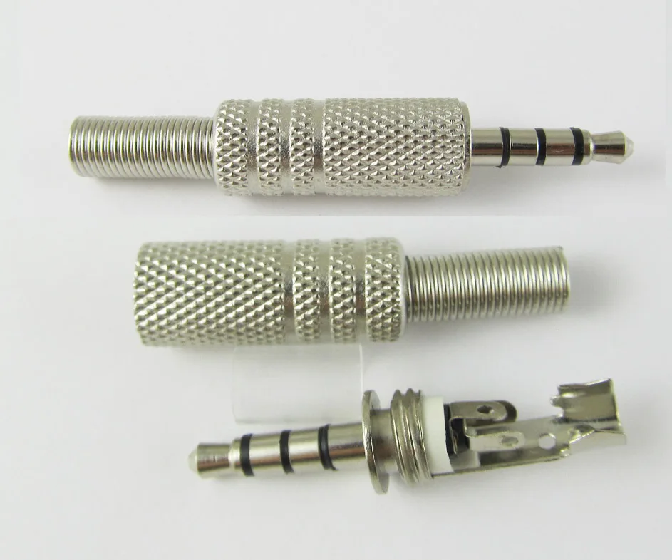 1 шт. Никель покрытием 1/8 &quot3 5 мм 4-полюсный автоматический 3 кольцевой аудио-видео