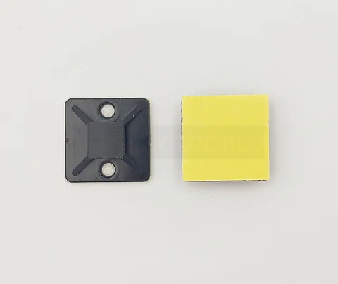 Черная стяжка, пластиковый самоклеящийся держатель для крепления кабеля, белый клей, позиционирование кабеля, фиксированное сиденье 20 мм * 20 мм, 50-100 шт.