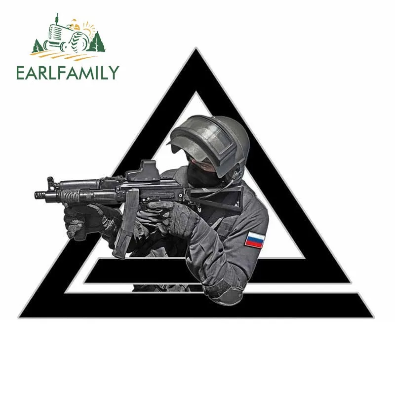 

EARLFAMILY Russia Student Special Forces Car Sticker Vinyl Window Trunk Bumper Decal Creative Special Training Stickers Graphics