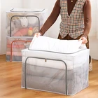Новая стальная рама коробка для хранения одежды Большая складная Бытовая хлопковая льняная водонепроницаемая отделка одежды шкаф для хранения